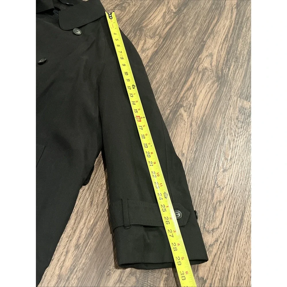 Ralph Lauren men's size 44R Long coat Black Removable liner Without Belt
